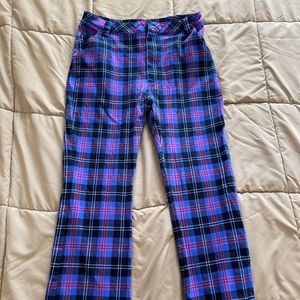 Lazy Oaf plaid pants with heart pockets